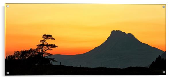 Stac Polly Mountain Sunset Acrylic by Grant Glendinning