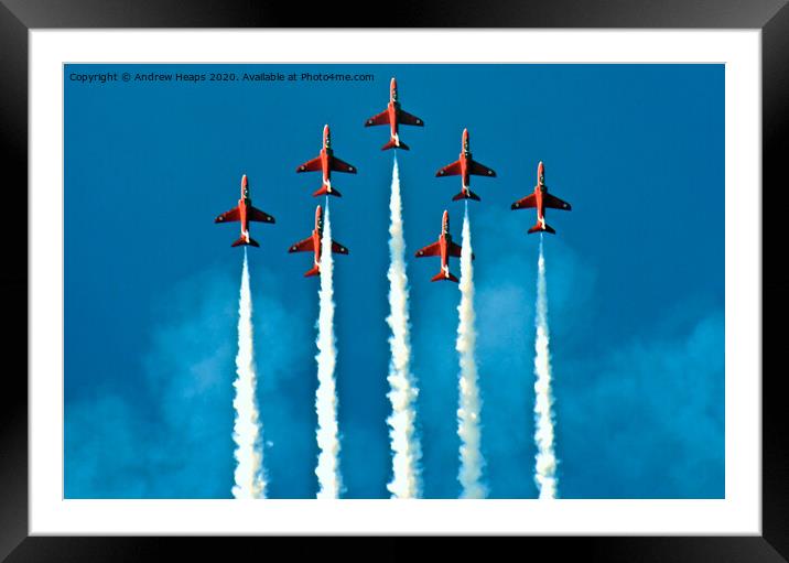 Red Arrows display team Framed Mounted Print by Andrew Heaps