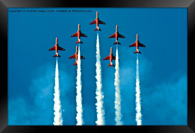 Red Arrows display team Framed Print by Andrew Heaps