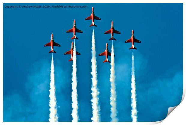Red Arrows display team Print by Andrew Heaps