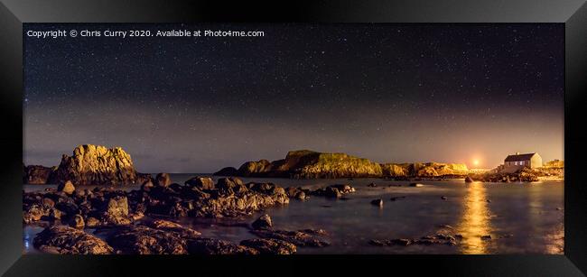 Ballintoy Harbour Night Sky Panoramic County Antrim Northern Ireland Framed Print by Chris Curry