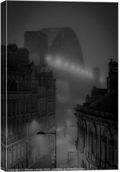 Fog on the Tyne  Canvas Print by Steven Lomas