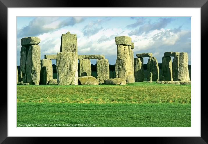 Stonehenge Framed Mounted Print by David Mather