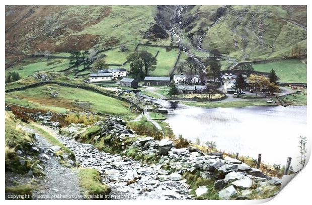 Watendlath and tarn, Cumbria Print by David Mather