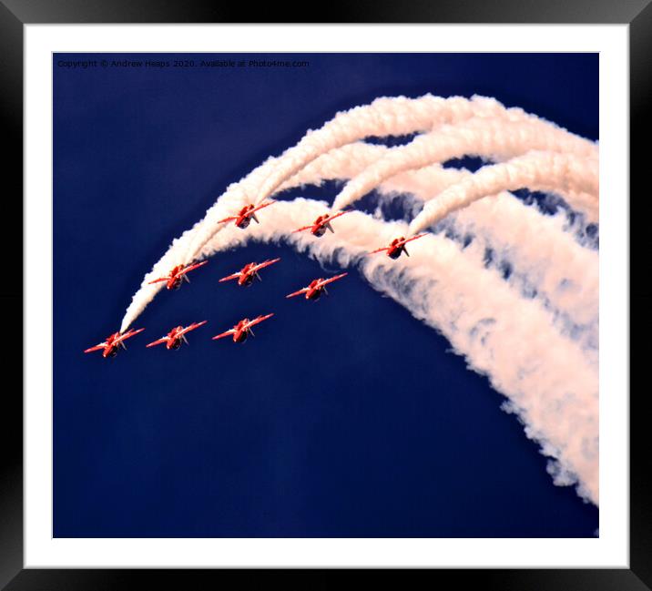 Majestic Red Arrows Formation Framed Mounted Print by Andrew Heaps