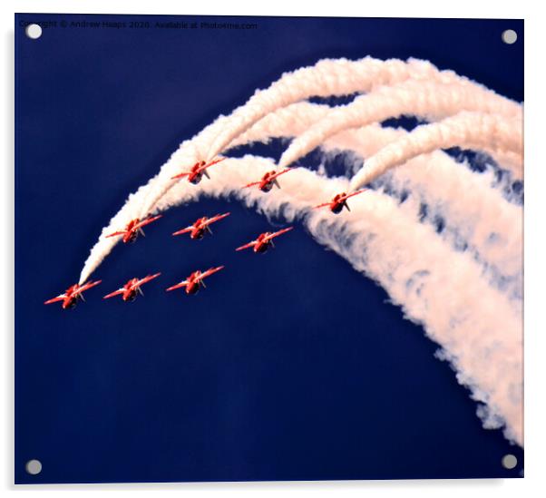 Majestic Red Arrows Formation Acrylic by Andrew Heaps