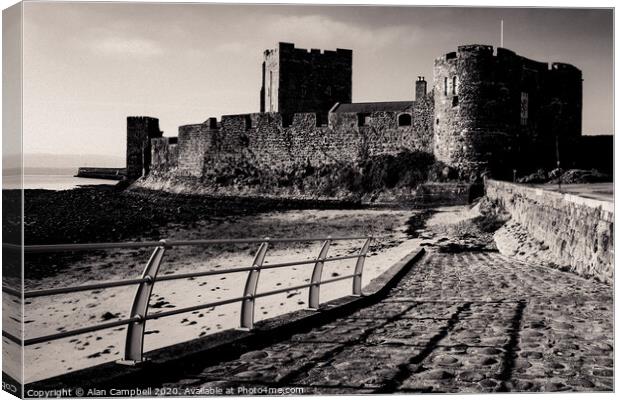 The Cobbled Path at Carrickfergus Castle Canvas Print by Alan Campbell