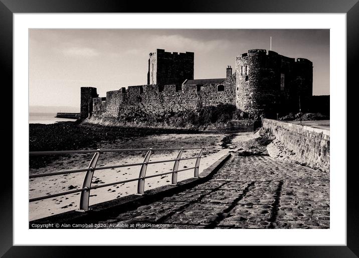 The Cobbled Path at Carrickfergus Castle Framed Mounted Print by Alan Campbell