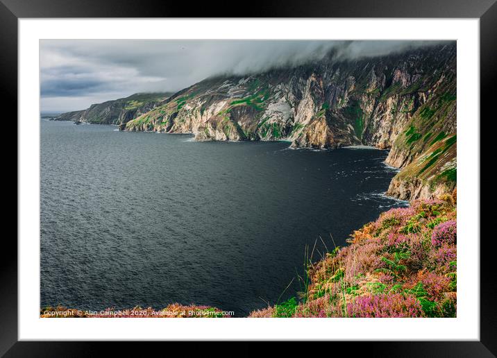 Glancing Down At Slieve League Cliffs Framed Mounted Print by Alan Campbell
