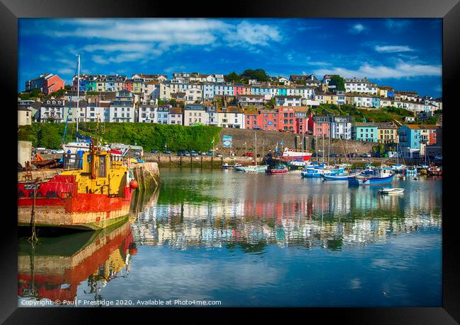 The Colours of Brixham Harbour  Framed Print by Paul F Prestidge