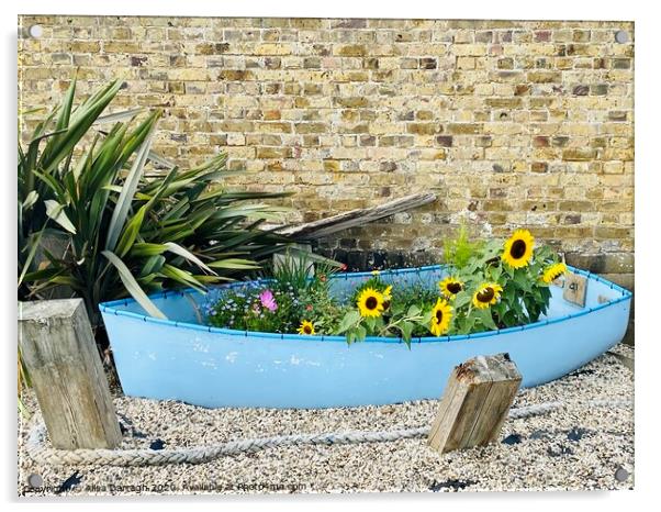 Burnham on Crouch Boat of Flowers Acrylic by Ailsa Darragh