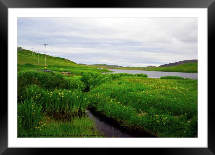 The Loch of Flugarth Framed Mounted Print by Steven Watson