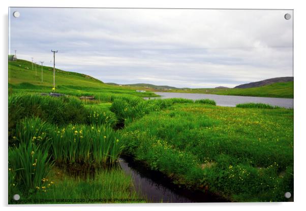 The Loch of Flugarth Acrylic by Steven Watson