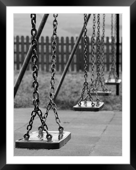 Empty Swings Framed Mounted Print by Tim O'Brien