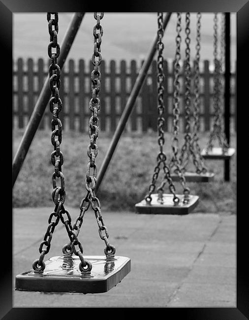 Empty Swings Framed Print by Tim O'Brien