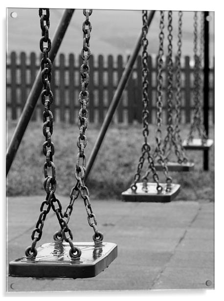 Empty Swings Acrylic by Tim O'Brien