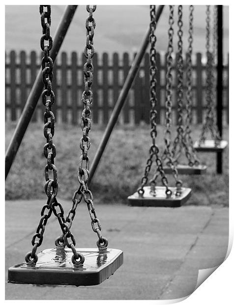 Empty Swings Print by Tim O'Brien
