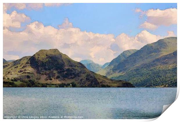 Argyll, Scotland - Loch, Mountains and Glen - Wate Print by Chris Langley