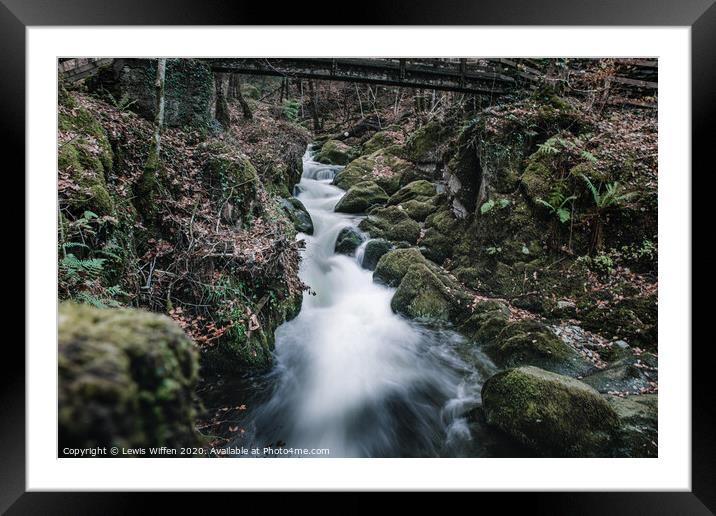 Waterfall rapids. Framed Mounted Print by Lewis Wiffen