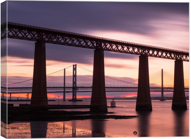 The Forth Bridges. Canvas Print by Tommy Dickson