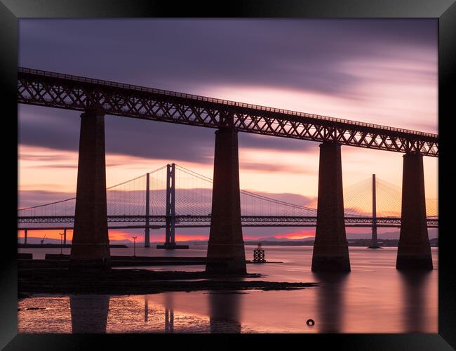 The Forth Bridges. Framed Print by Tommy Dickson