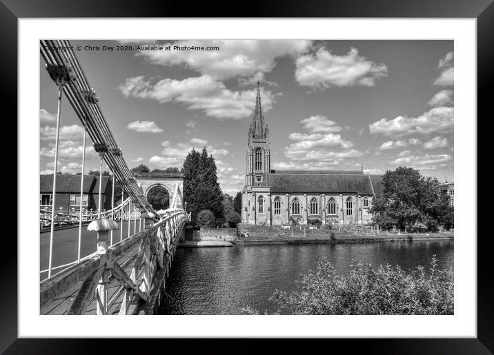 Marlow Bridge and All Saints Framed Mounted Print by Chris Day