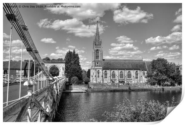 Marlow Bridge and All Saints Print by Chris Day