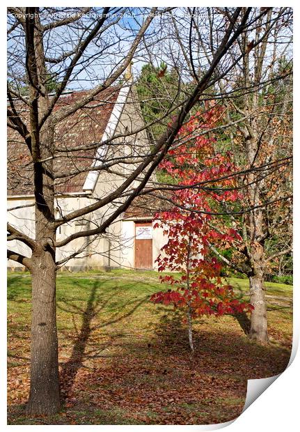 Autumnal Church Yard Print by Kristina Kitchingman