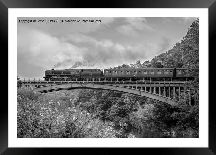 Taw Valley - Black and White Framed Mounted Print by Steve H Clark