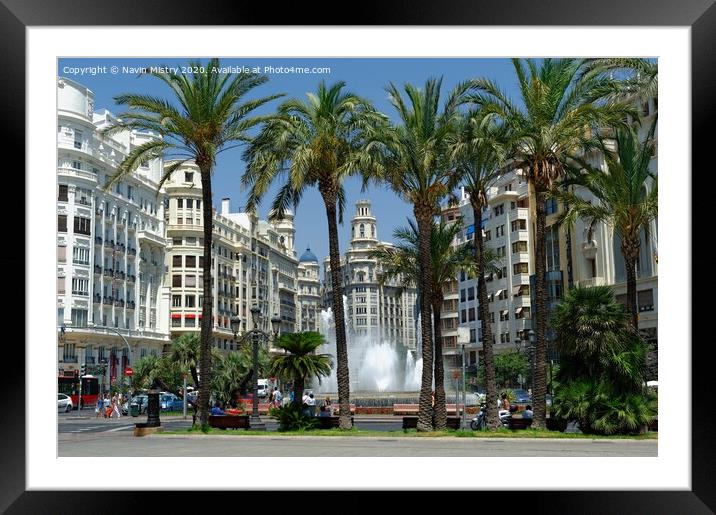 La plaza del Ayuntamiento Valencia, Spain (the town hall square) Framed Mounted Print by Navin Mistry