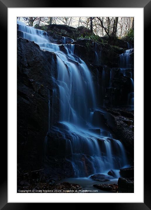 Long exposure waterfall Framed Mounted Print by craig hopkins