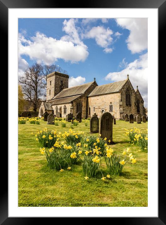 Hovingham Church In Spring Framed Mounted Print by Richard Burdon