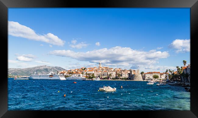 Letterbox crop of Korcula Town Framed Print by Jason Wells