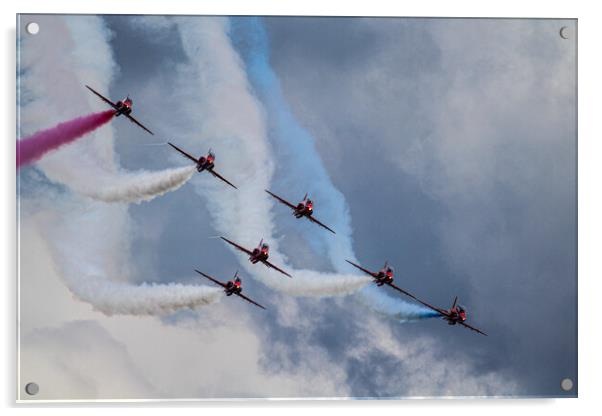 Red Arrows Roll Out Acrylic by J Biggadike
