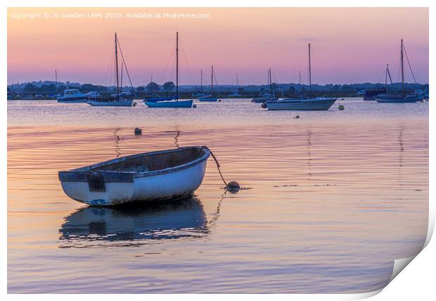 Sunset in West Mersea Print by Jo Sowden