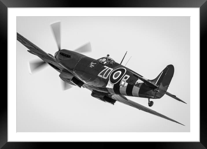 Spitfire MH434 Framed Mounted Print by J Biggadike