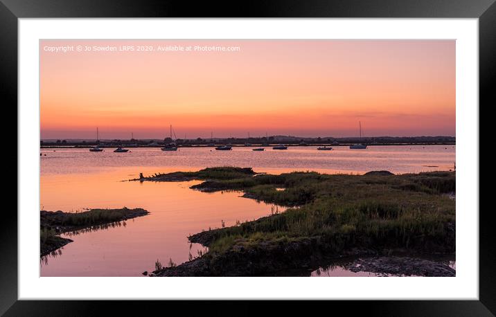 Sunset over Mersea Island Framed Mounted Print by Jo Sowden