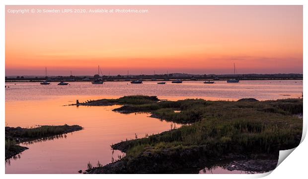 Sunset over Mersea Island Print by Jo Sowden
