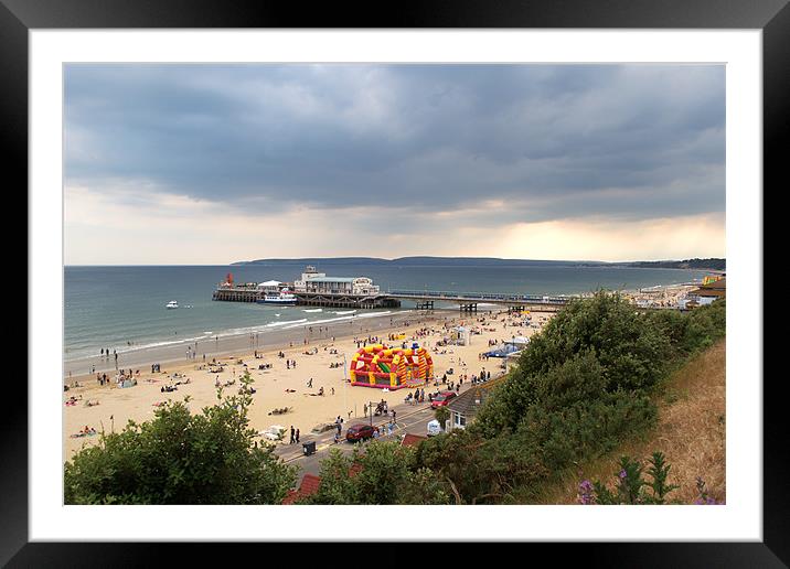 Bournemouth Pier and Beach Framed Mounted Print by Chris Day