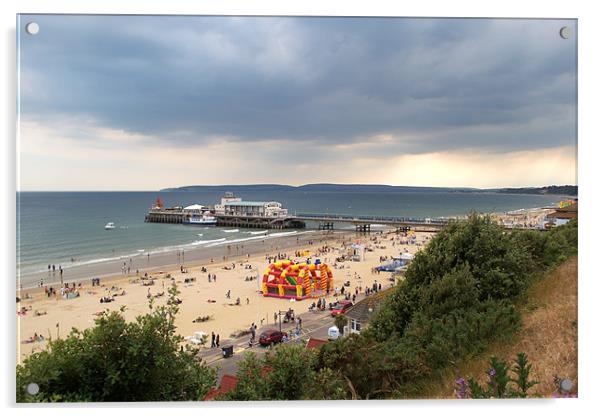 Bournemouth Pier and Beach Acrylic by Chris Day