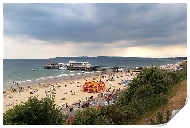 Bournemouth Pier and Beach Print by Chris Day