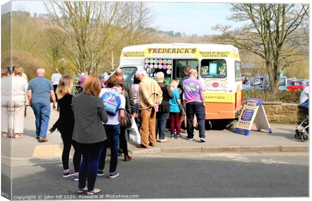 Queuing for Ice cream at Bakewell in Derbyshire.  Canvas Print by john hill