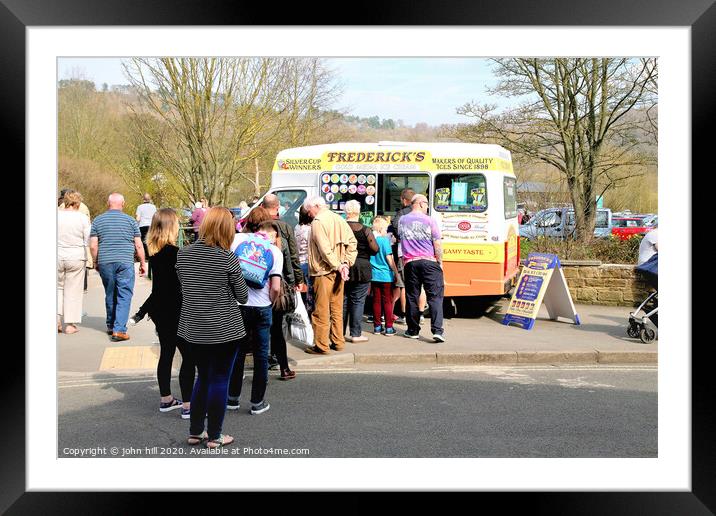 Queuing for Ice cream at Bakewell in Derbyshire.  Framed Mounted Print by john hill