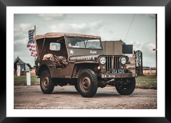 Willys Jeep Framed Mounted Print by Lewis Wiffen
