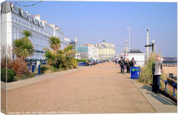 The promenade at Eastbourne in Sussex. Canvas Print by john hill