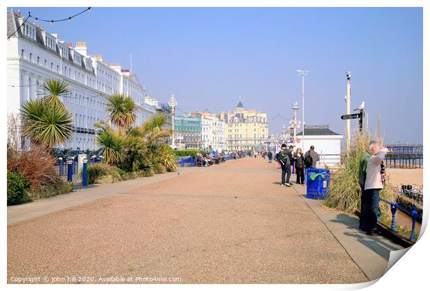 The promenade at Eastbourne in Sussex. Print by john hill