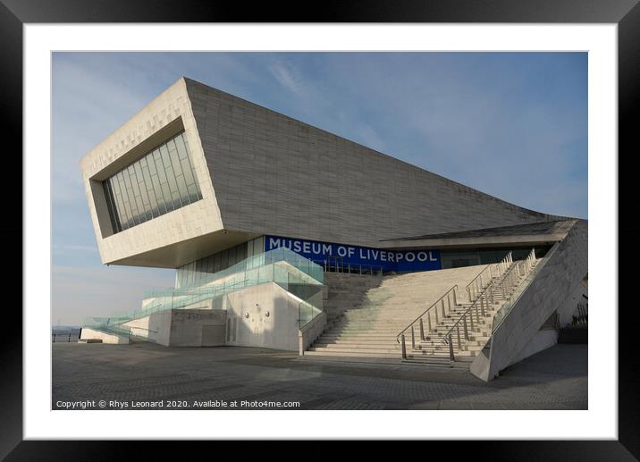 Museum of Liverpool lit by gentle evening sunlight Framed Mounted Print by Rhys Leonard