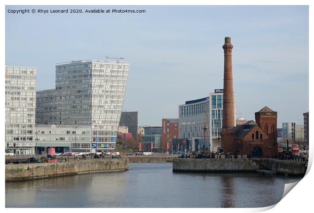 Liverpool waterfront, The pump house, albert dock Print by Rhys Leonard
