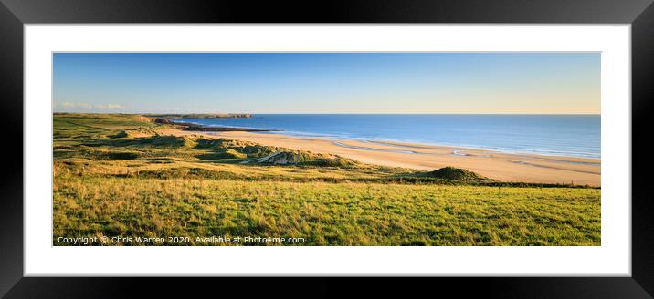 Freshwater West in the evening light Framed Mounted Print by Chris Warren