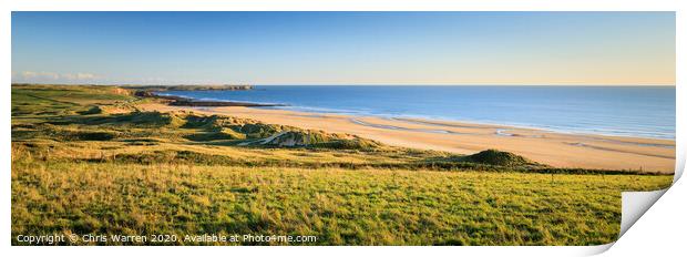 Freshwater West in the evening light Print by Chris Warren